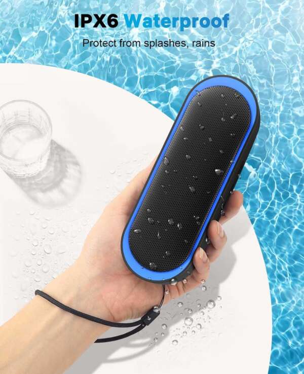 LENRUE Bluetooth Speakers, Waterproof Portable Speakers with TWS, 24 Playtime, Stereo Sound, Wireless for Home Shower Pool Beach Outdoor - Image 4