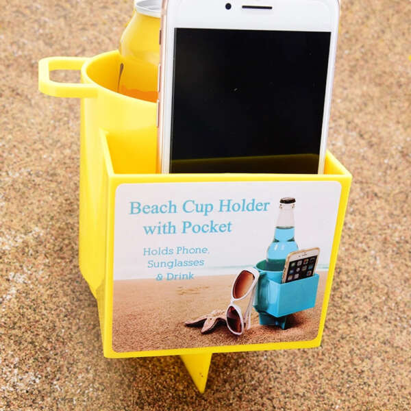 Beach Cup Holder with Phone Pocket - Image 5