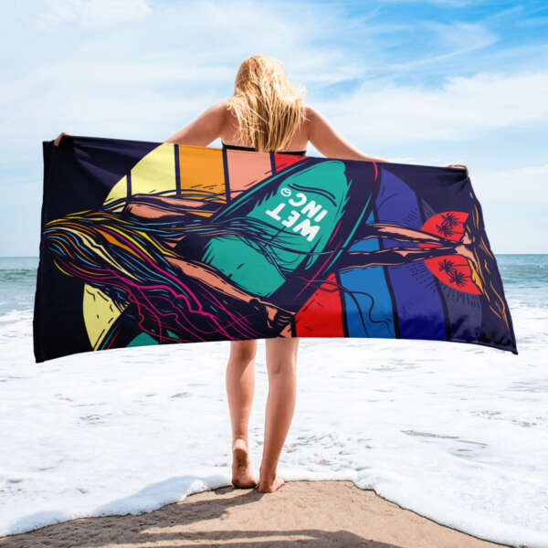 Wet surf mermaid Beach Towel - Image 2