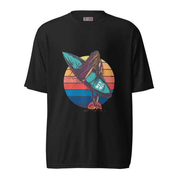 Surfer Girl Unisex performance crew neck t-shirt - Image 2