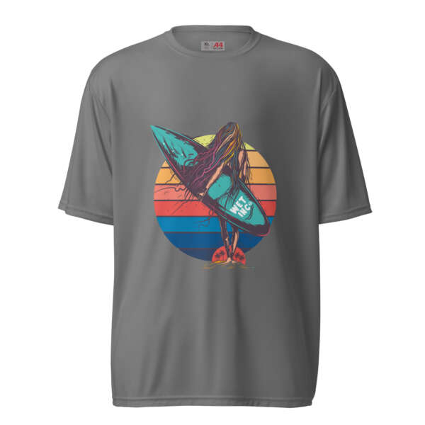 Surfer Girl Unisex performance crew neck t-shirt - Image 4