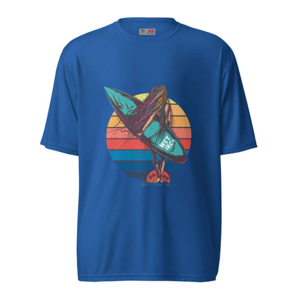 Surfer Girl Unisex performance crew neck t-shirt - Image 3