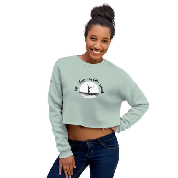 Eat Sleep Paddle Repeat Crop Sweatshirt - Image 2