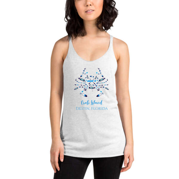 Crab Island paddle board Women's Racerback Tank - Image 3