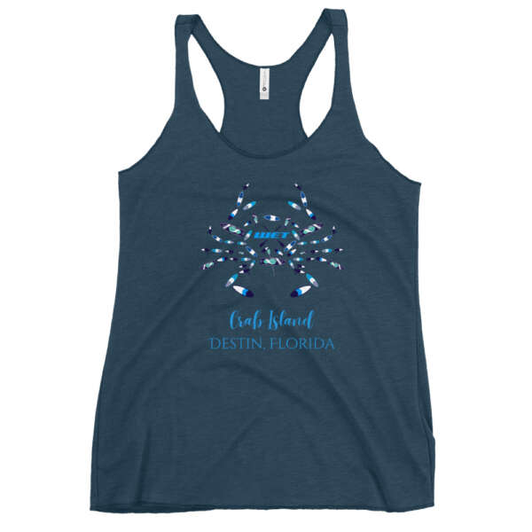 Crab Island paddle board Women's Racerback Tank - Image 5