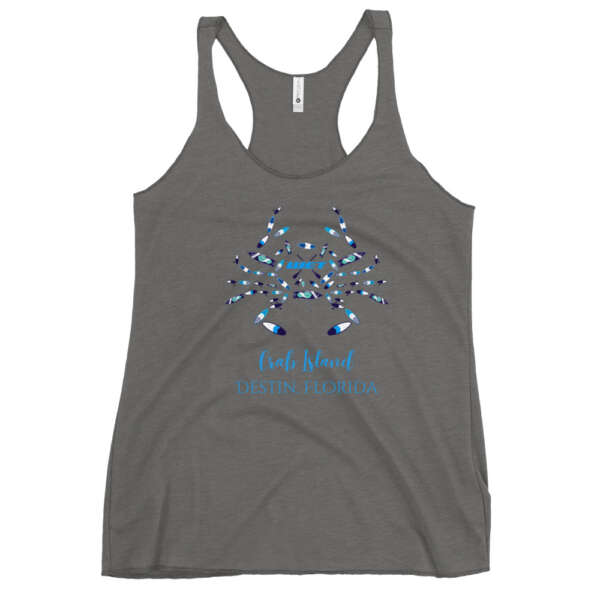 Crab Island paddle board Women's Racerback Tank - Image 7