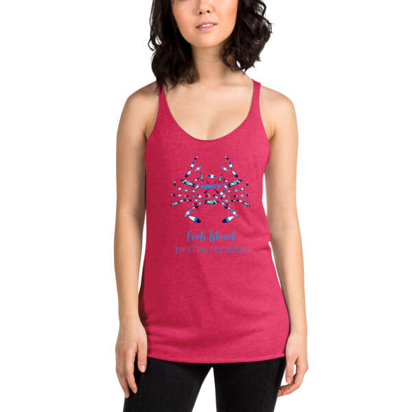 Crab Island paddle board Women's Racerback Tank - Image 4