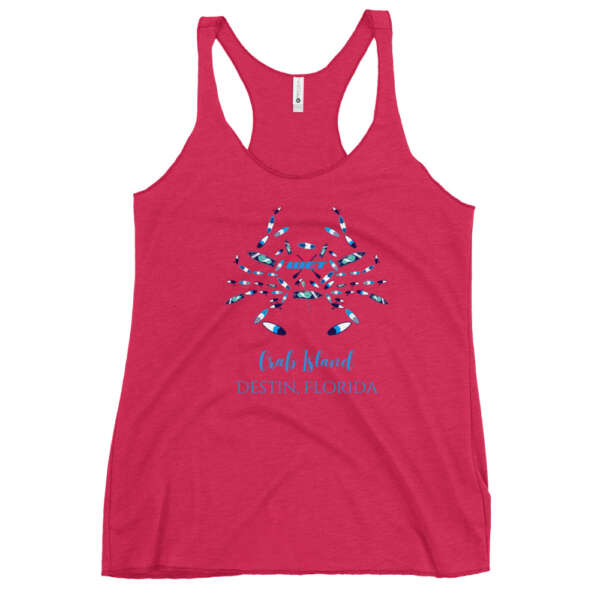 Crab Island paddle board Women's Racerback Tank - Image 6