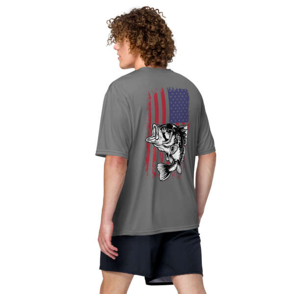 USA BassFish Unisex performance crew neck t-shirt - Image 3